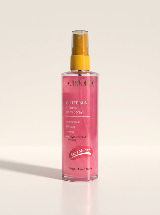 AURODHEA GLITTERAIN – Pink Shimmer Body Spray (Duft: Kokos)