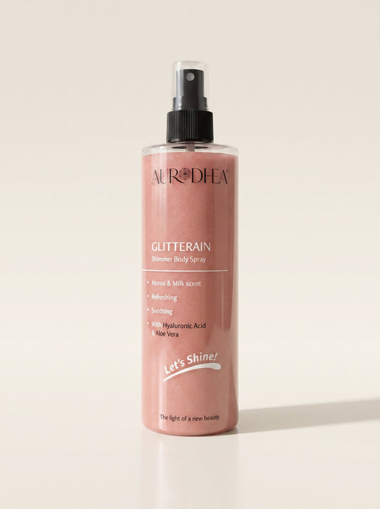 AURODHEA GLITTERAIN – Golden Shimmer Body Spray (Mit dem Duft nach Monoi & Milch) - 150 ml