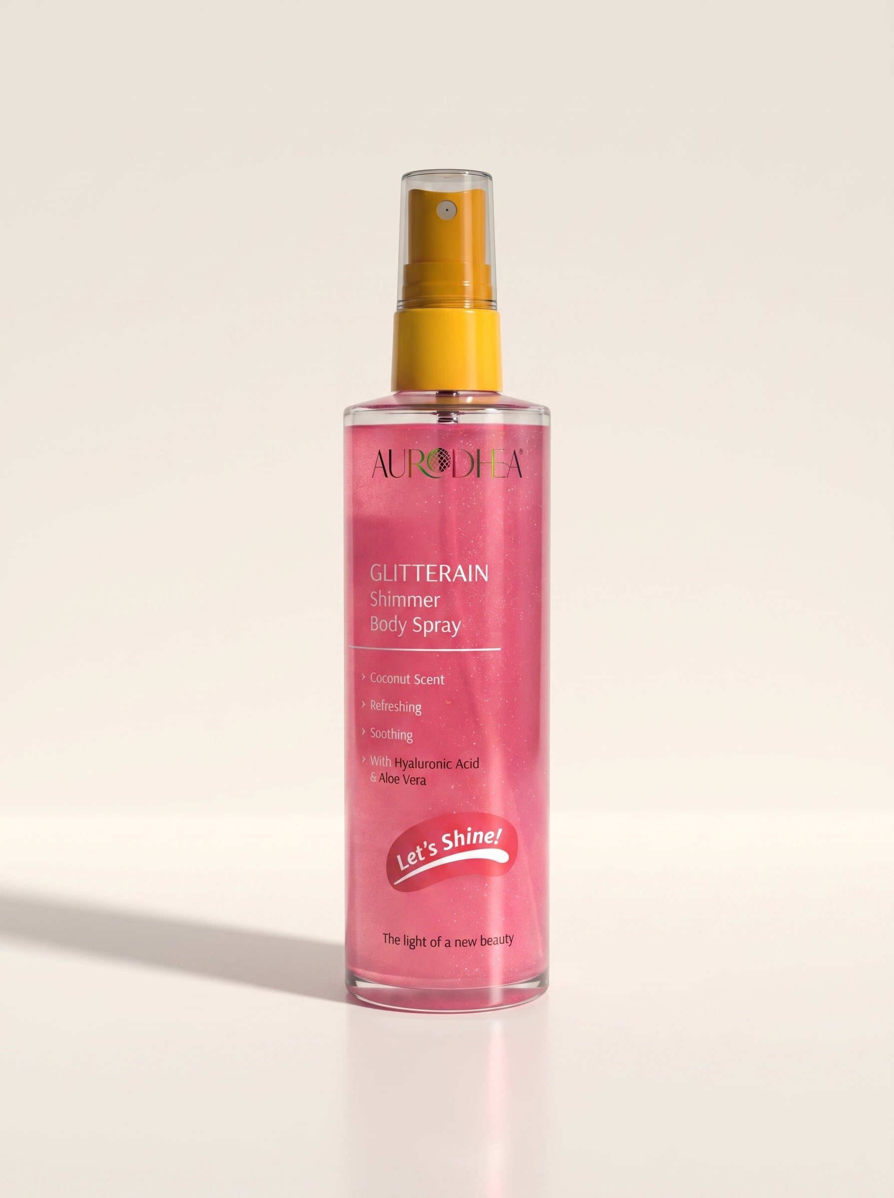 AURODHEA GLITTERAIN – Pink Shimmer Body Spray (Duft: Kokos)